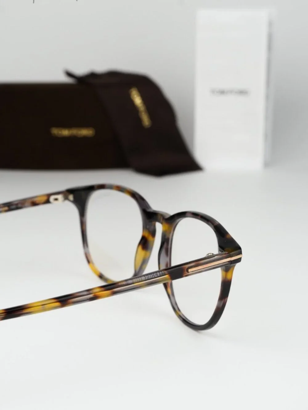 Tom Ford Women Eyeglasses Coloured Havana Square FT5832-B 055 NEW AUTHENTIC